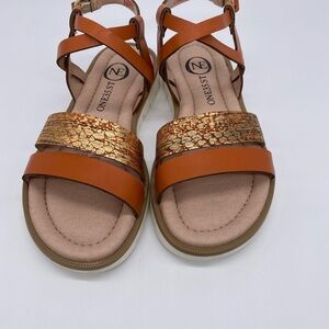 ONE35st.  Ankle Strap Sandals Orange / Glide Color. Size 31 EU 13 USA